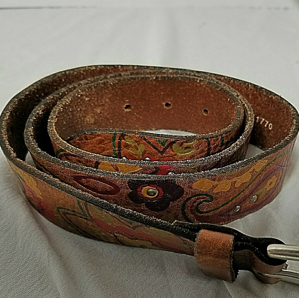 Fossil Floral Brown Leather Belt - Picture 7 of 7